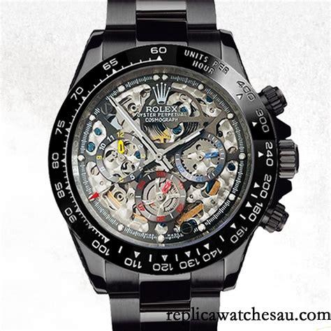 rolex chronograph daytona skeleton black|Rolex daytona watch 2021.